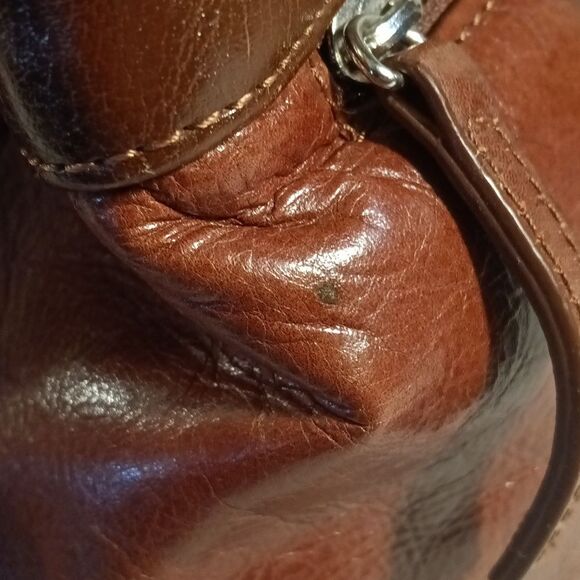 Veneto Italian Design Brown Leather 3 Compartment Top Handle Bag - Picture 7 of 10